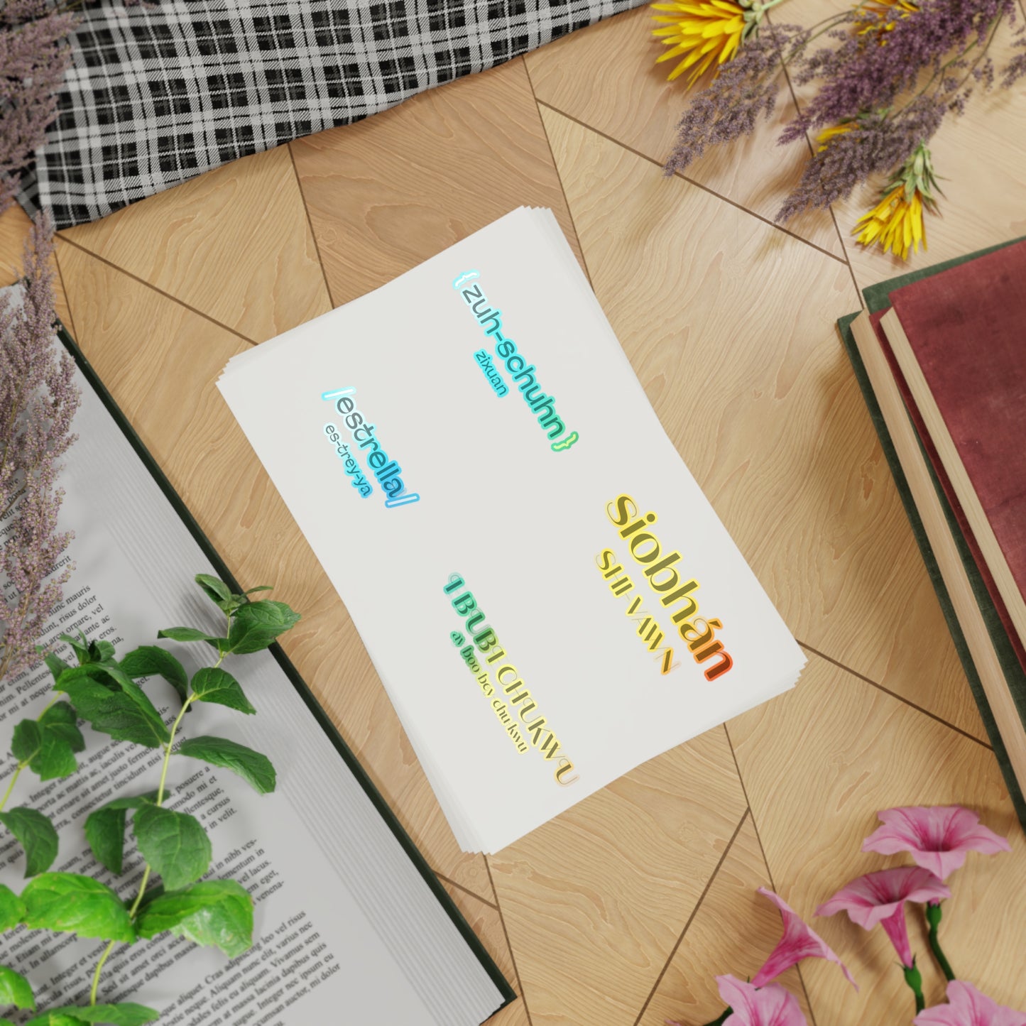 Personalized Name Sticker Sheet Set, Unique Names on One Sticker Sheet by Pronounce Our /Names/ - Pronounce Our Names