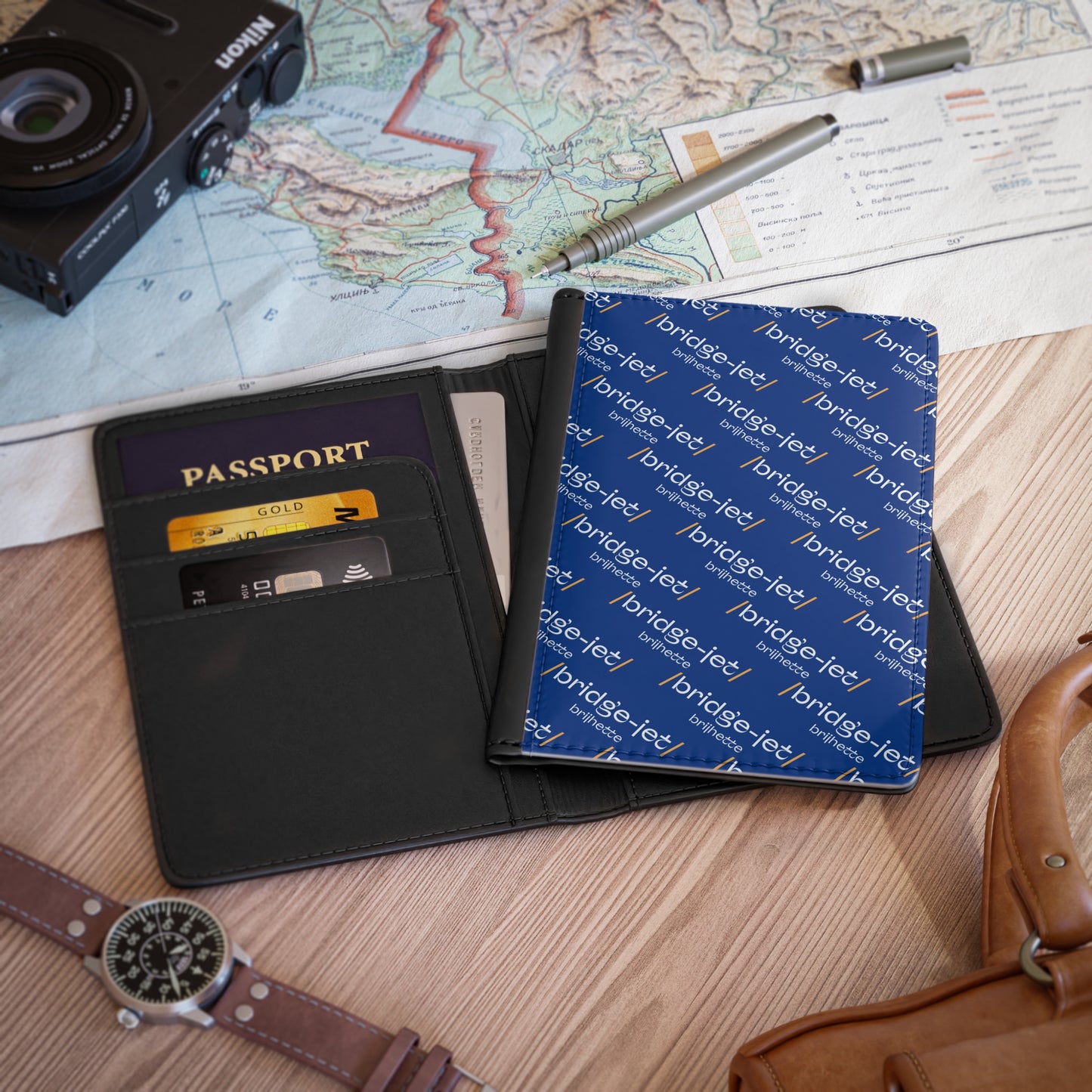 Stylish Passport Cover for Travelers, Travel Accessory, Gift for Jetsetters, Adventure Essentials, Black Leather Passport Wallet - Pronounce Our Names