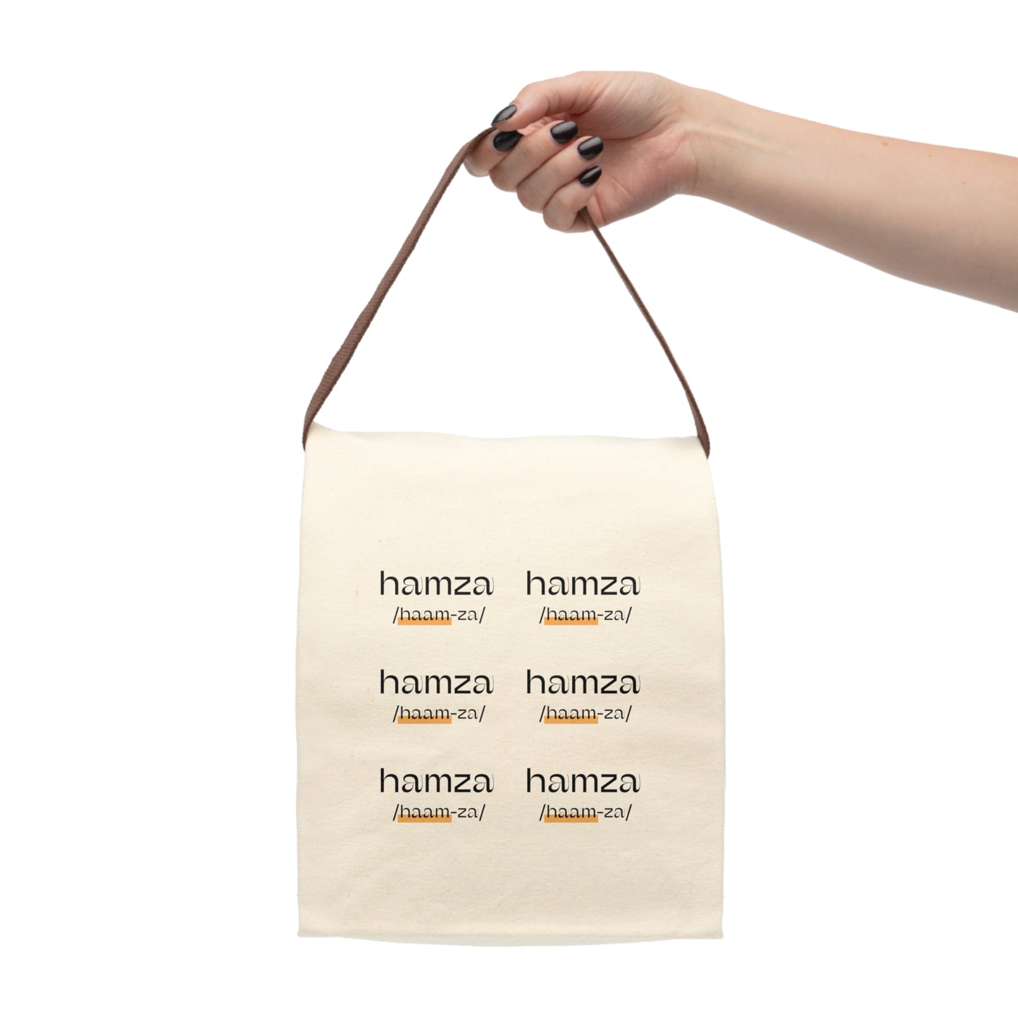 Stylish Personalized Name Canvas Lunch Bag, Eco-Friendly Lunch Tote, Personalized Meal Bag by Pronounce Our /Names/ - Pronounce Our Names