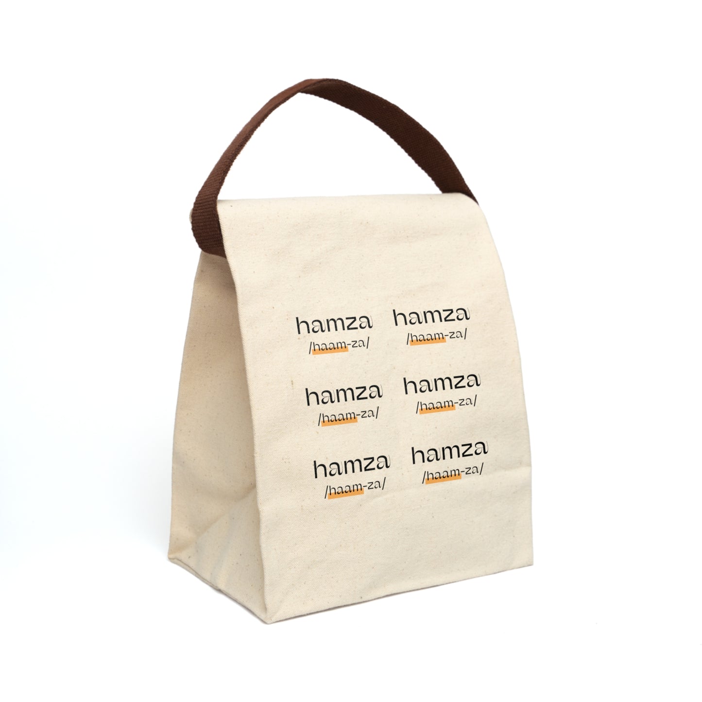 Stylish Personalized Name Canvas Lunch Bag, Eco-Friendly Lunch Tote, Personalized Meal Bag by Pronounce Our /Names/ - Pronounce Our Names