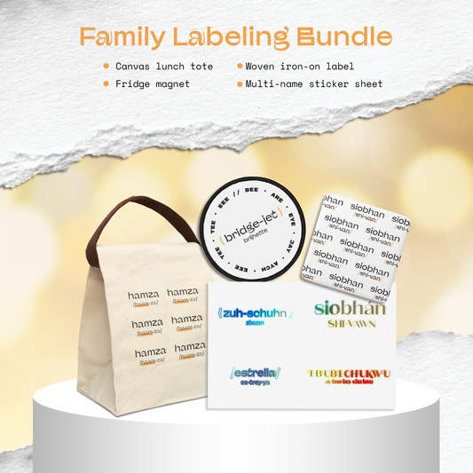 Family Labeling Bundle: Personalized Bundle for Parents and Caregivers by Pronounce Our /Names/ - Pronounce Our Names
